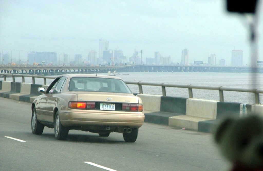 Traffic crossing the Third Mainland Bridge in Lagos